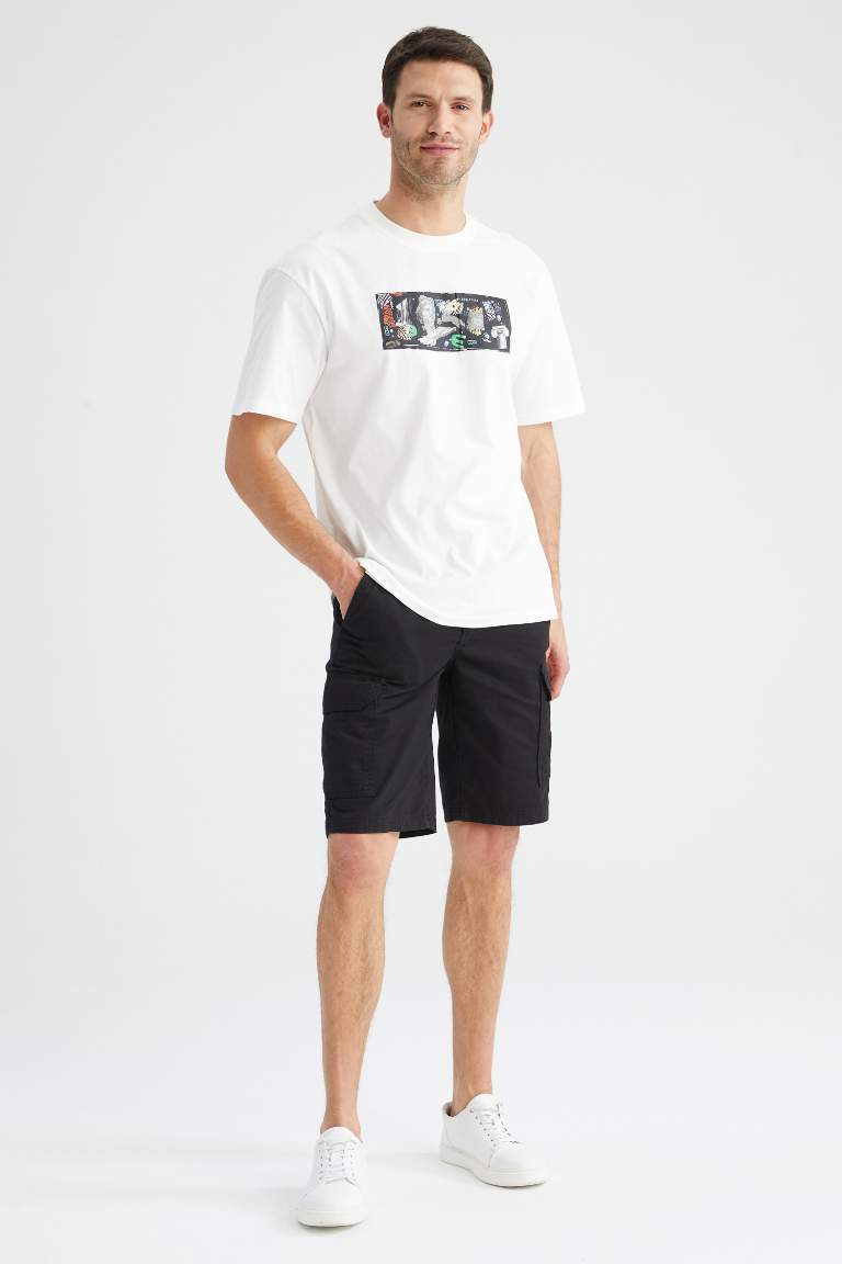 Regular Fit Kargo Bermuda Şort