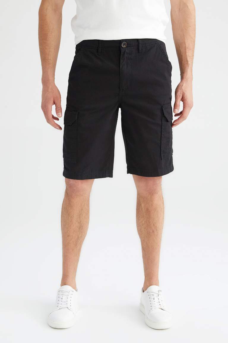 Regular Fit Kargo Bermuda Şort