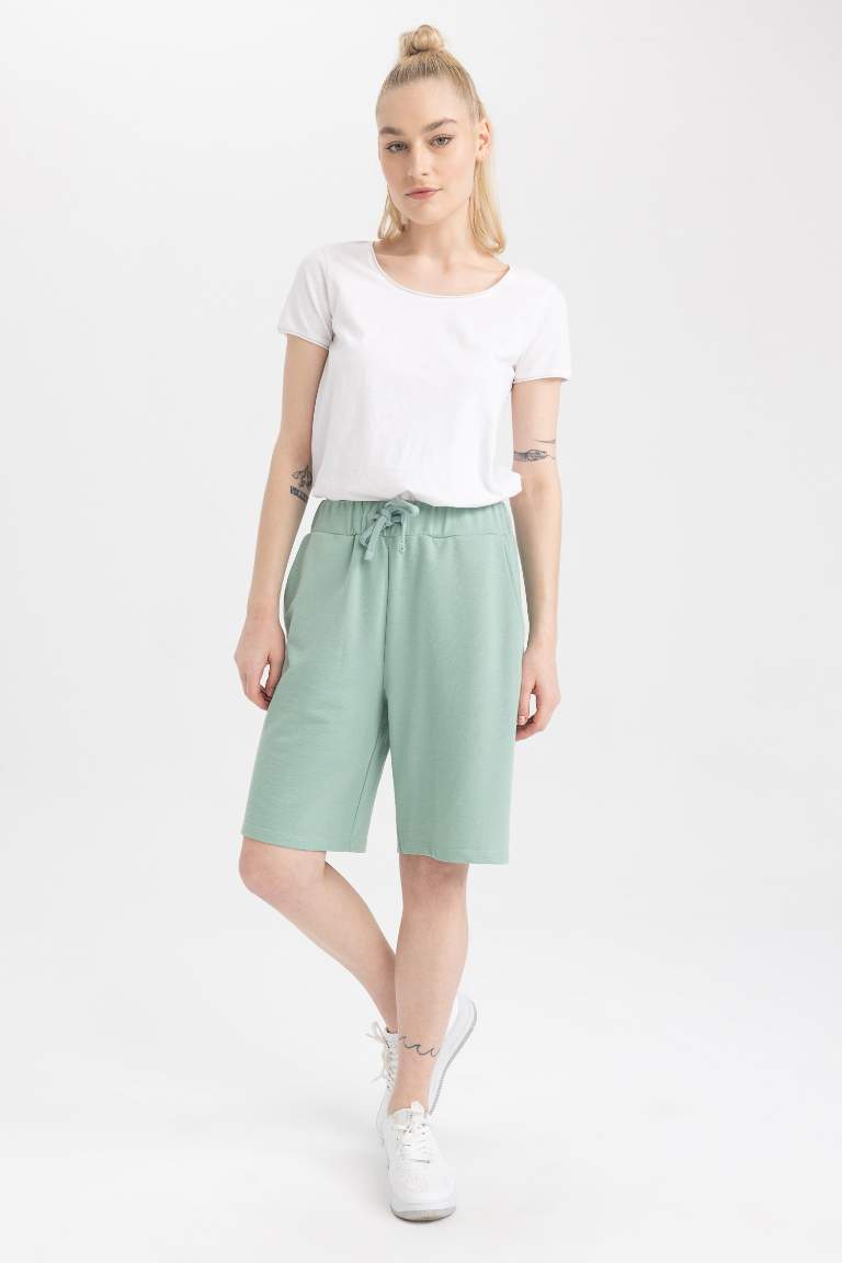 Regular Fit %100 Pamuk Bermuda