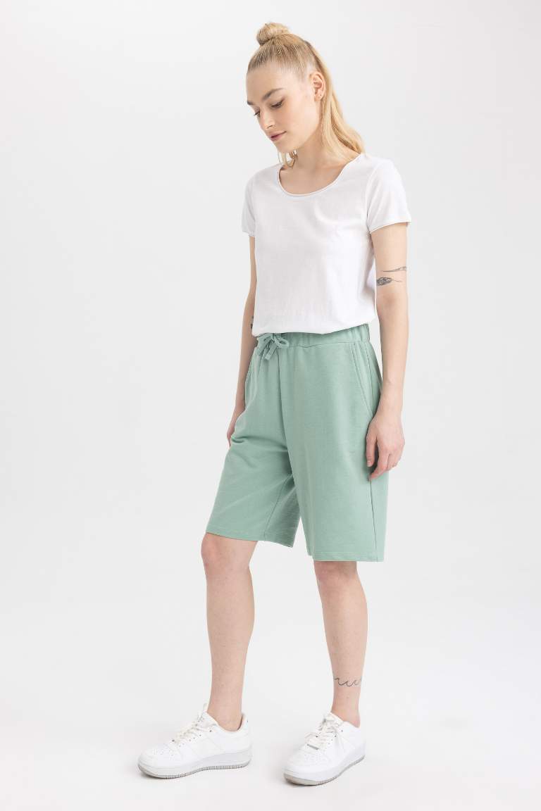 Regular Fit %100 Pamuk Bermuda