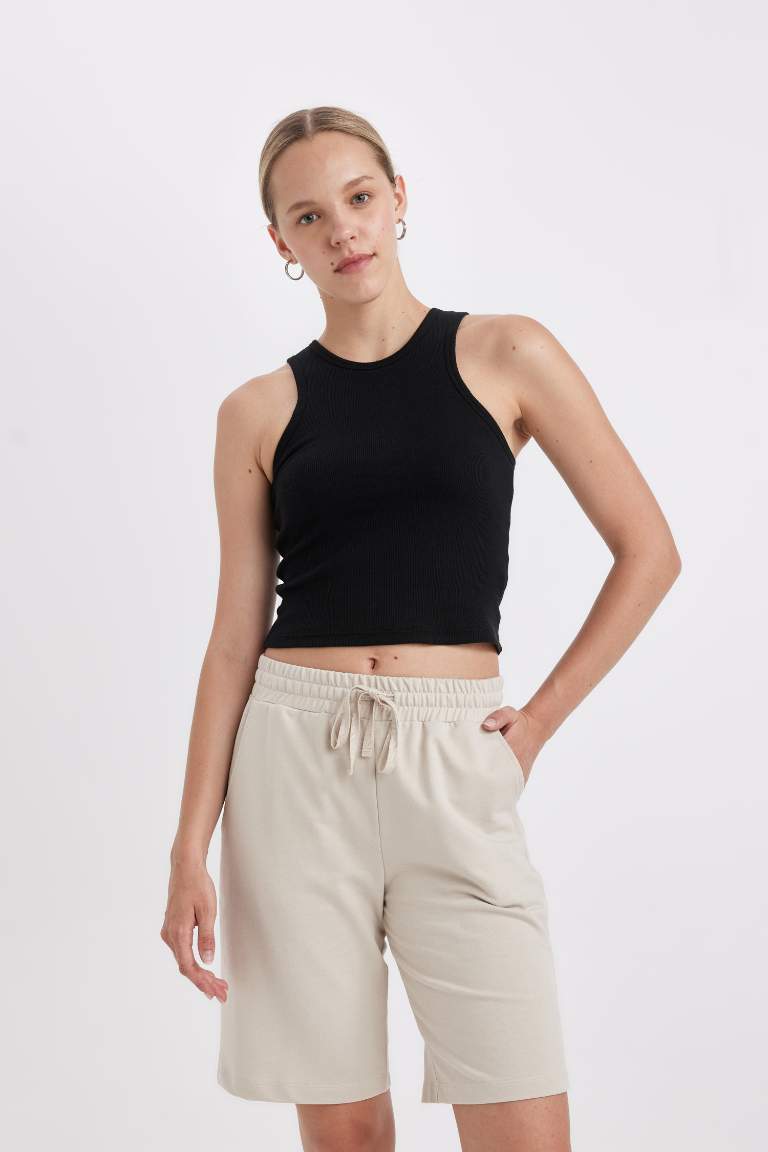 Regular Fit Regular Waist Straight Bermuda Shorts