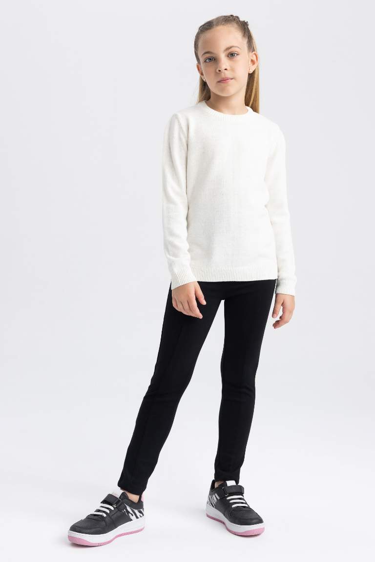 Girl Regular Fit Crew Neck Pullover