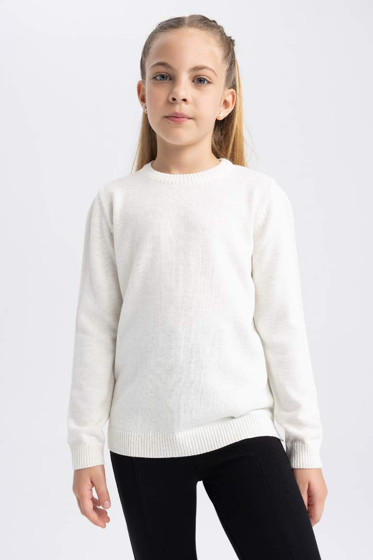 Girl Regular Fit Crew Neck Pullover