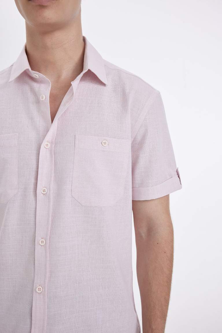 Slim Fit Poplin Short Sleeve Shirt