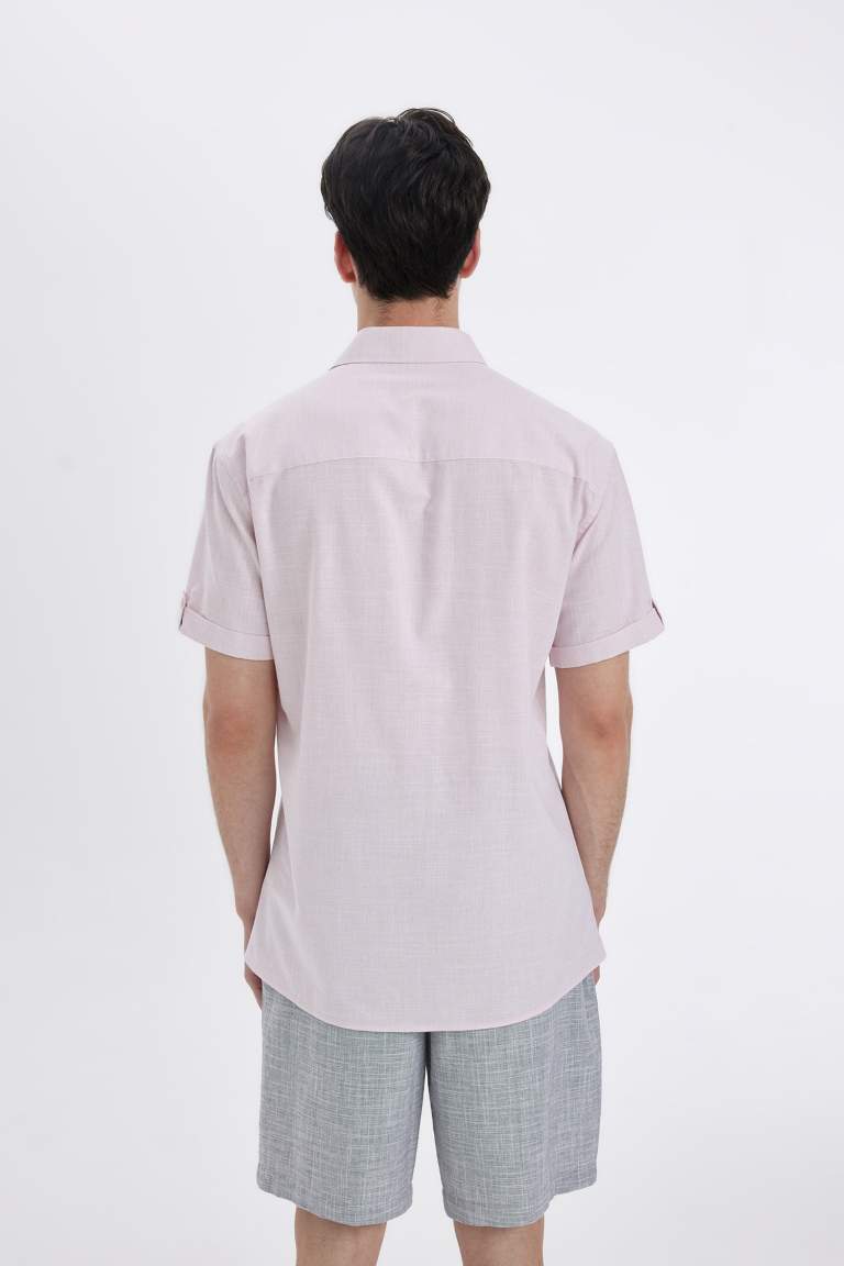 Slim Fit Poplin Short Sleeve Shirt