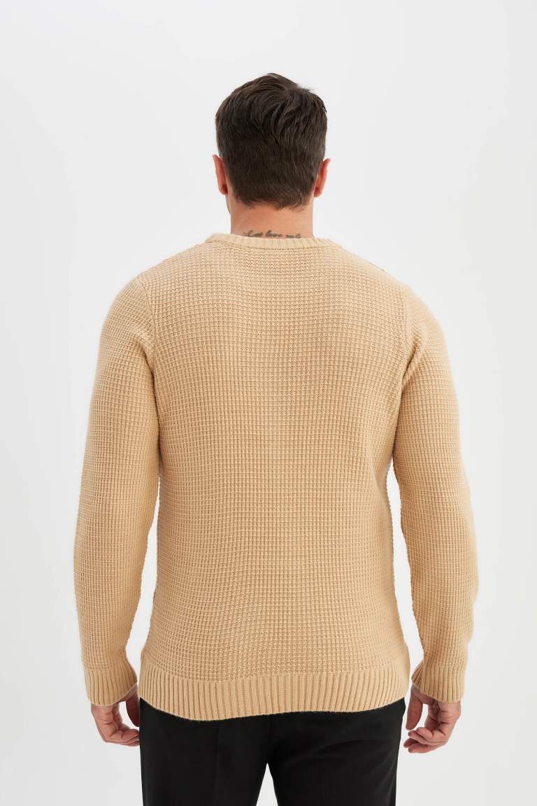 Standard Fit Crew Neck Basic Knitted Pullover