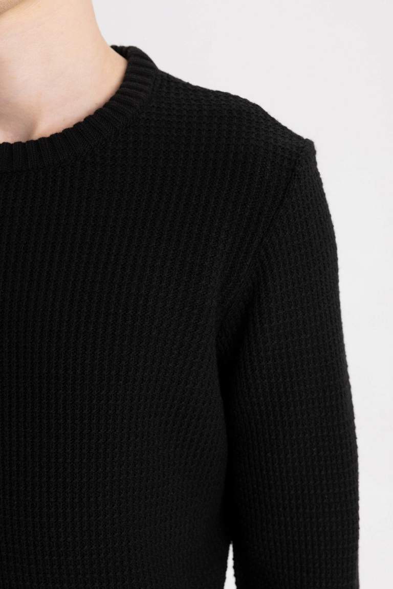 Standard Fit Crew Neck Basic Knitted Pullover