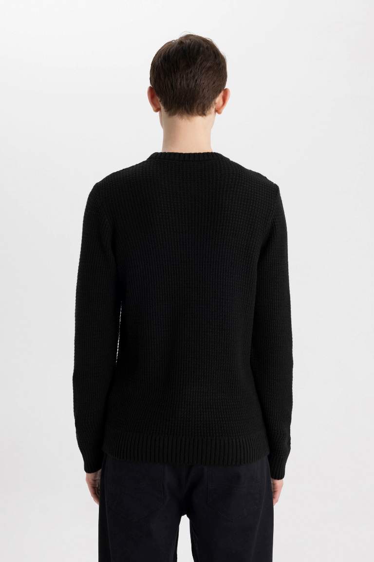 Standard Fit Crew Neck Basic Knitted Pullover