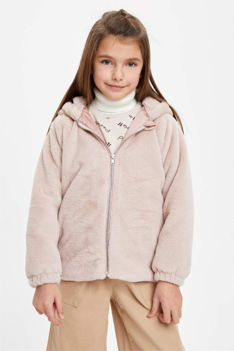 Açık Gül Kız Çocuk Genç Kız Kız Çocuk Fermuarlı