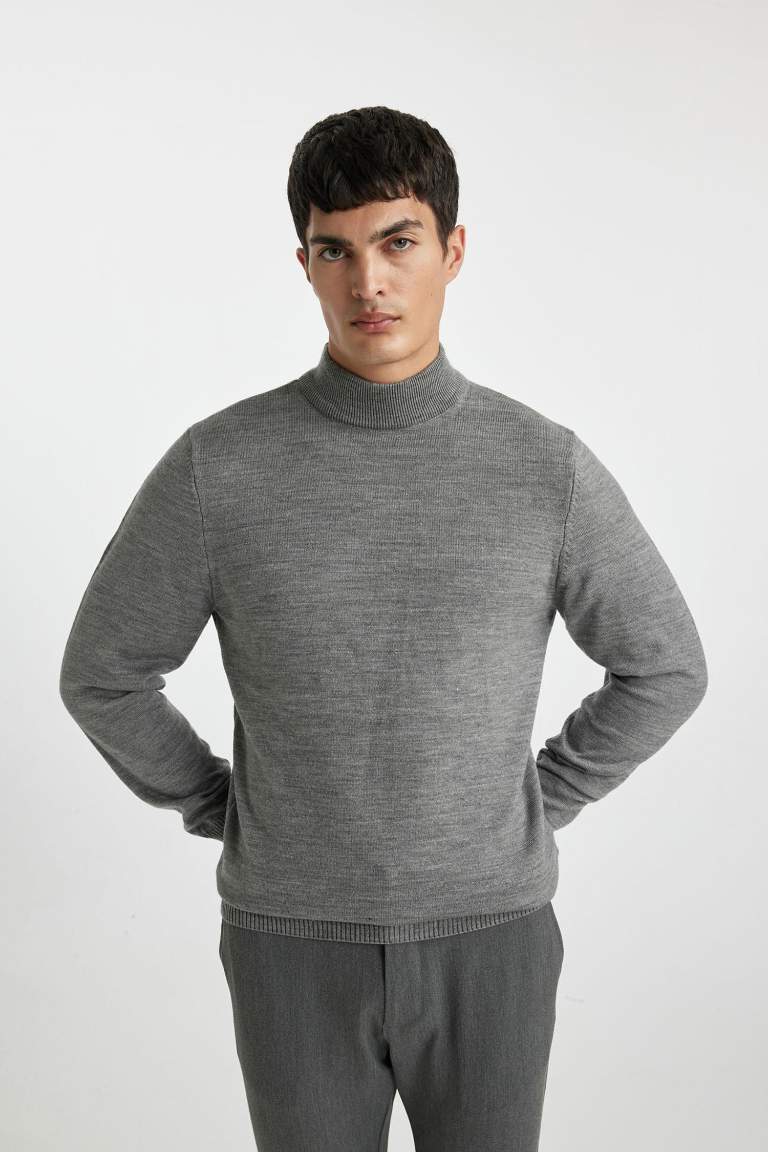 Slim Fit Turtleneck Knitwear Pullover