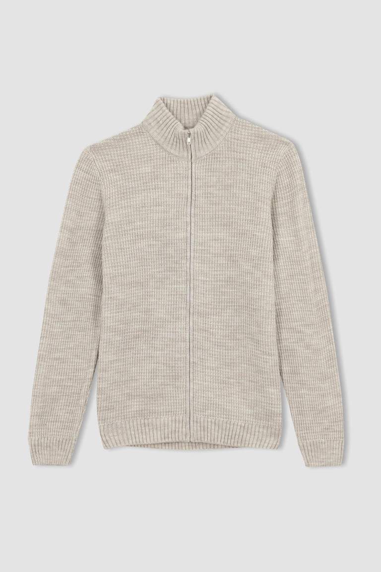 Standard Fit Half Turtleneck Knitwear Cardigan