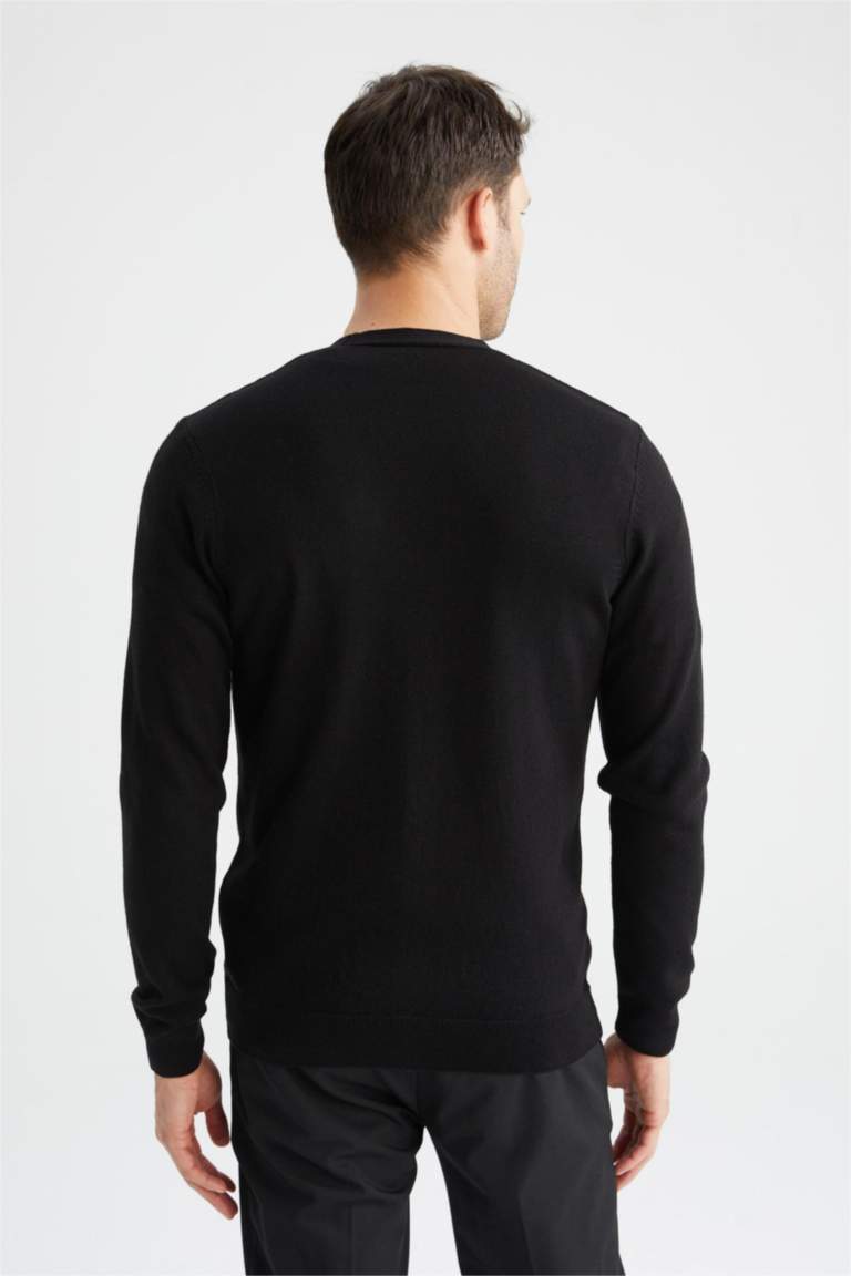 Regular Fit V Yaka Düğmeli Triko Hırka