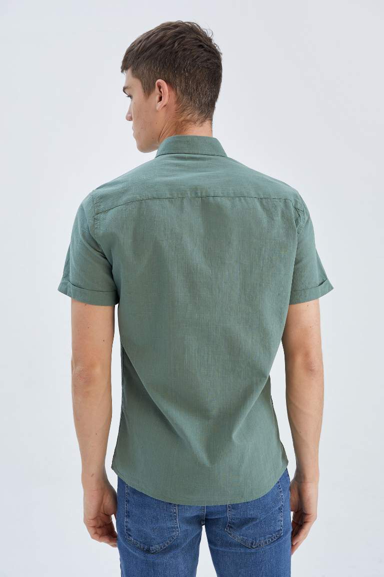 Slim Fit Short Sleeve One Side Pocket Shirt