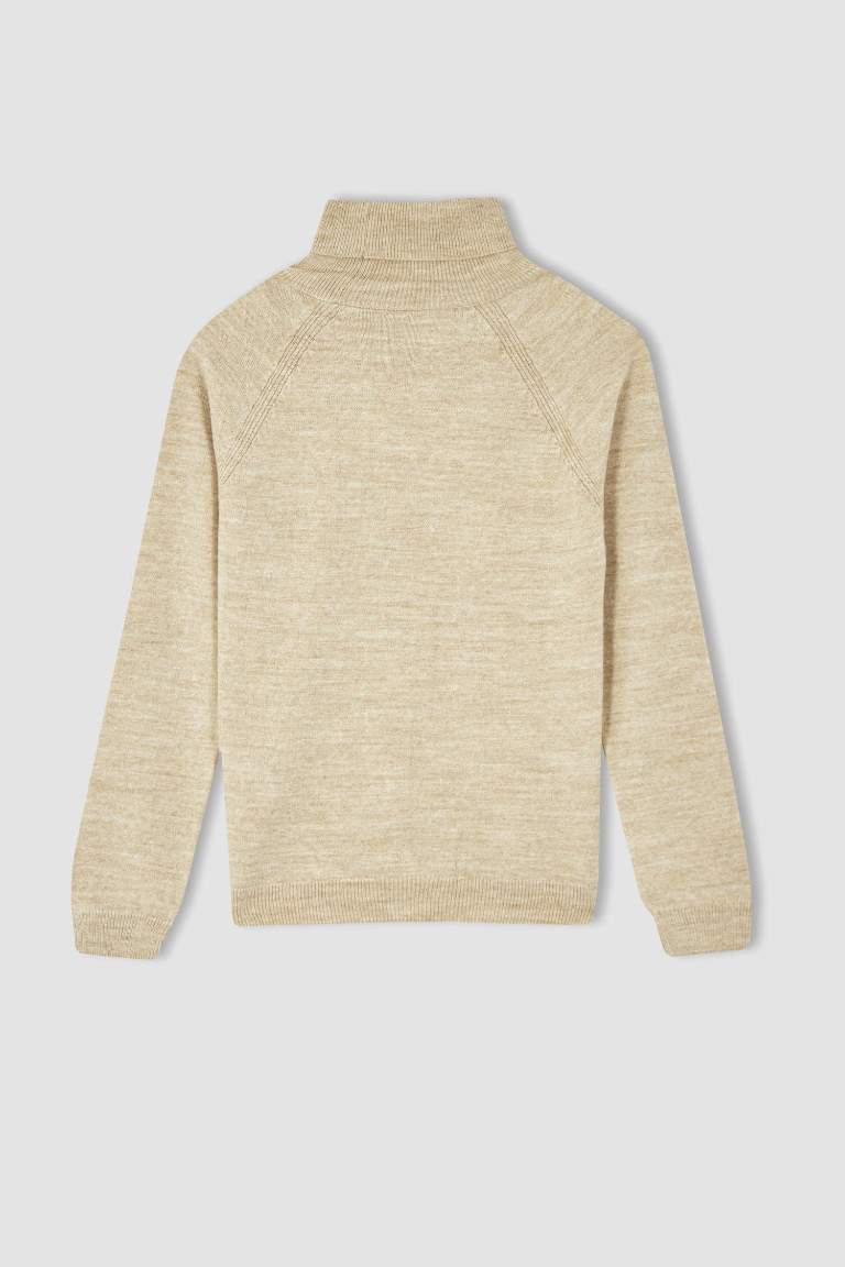 Kız Çocuk Regular Fit Balıkçı Yaka Kazak