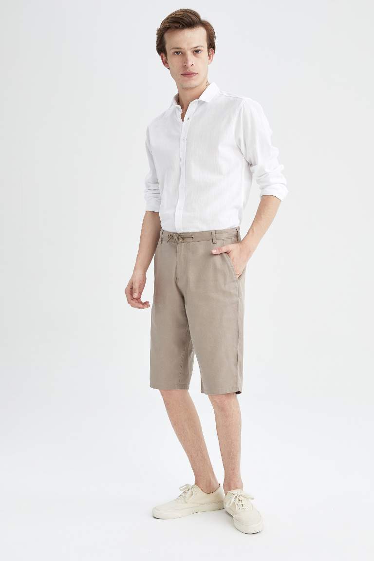 Regular Fit Tie Waist Bermuda Short