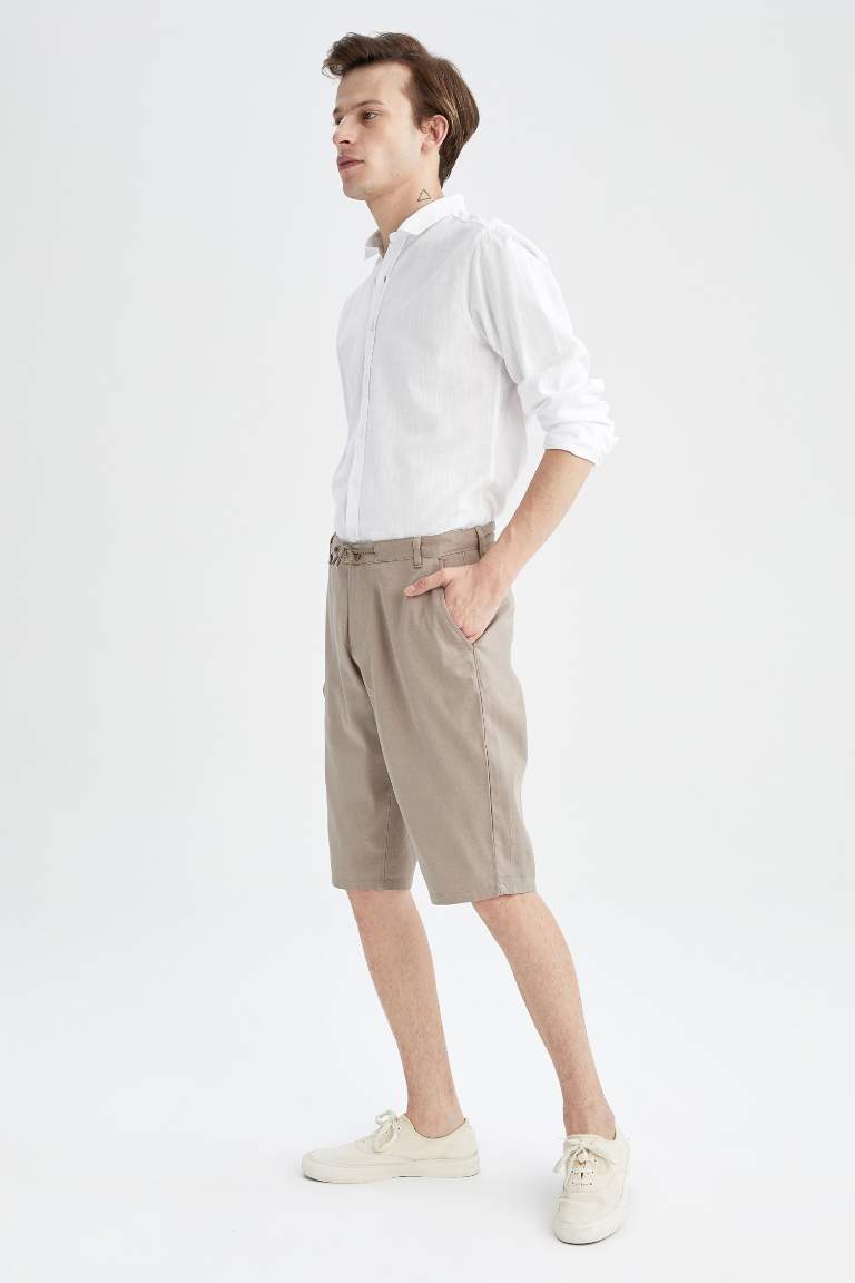 Regular Fit Tie Waist Bermuda Short