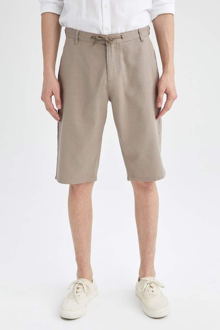 Regular Fit Tie Waist Bermuda Short