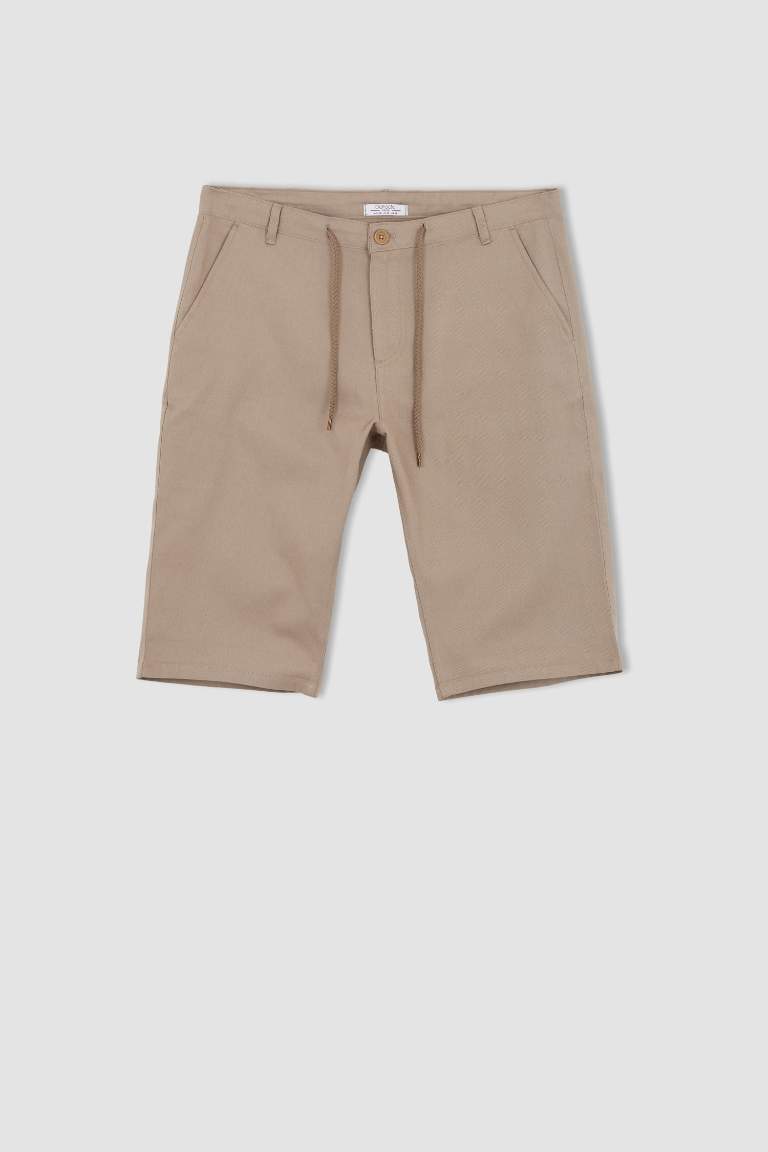 Regular Fit Tie Waist Bermuda Short