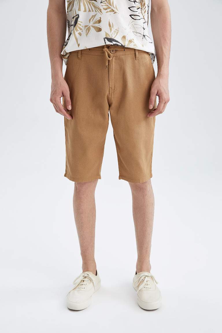 Regular Fit Tie Waist Bermuda Short