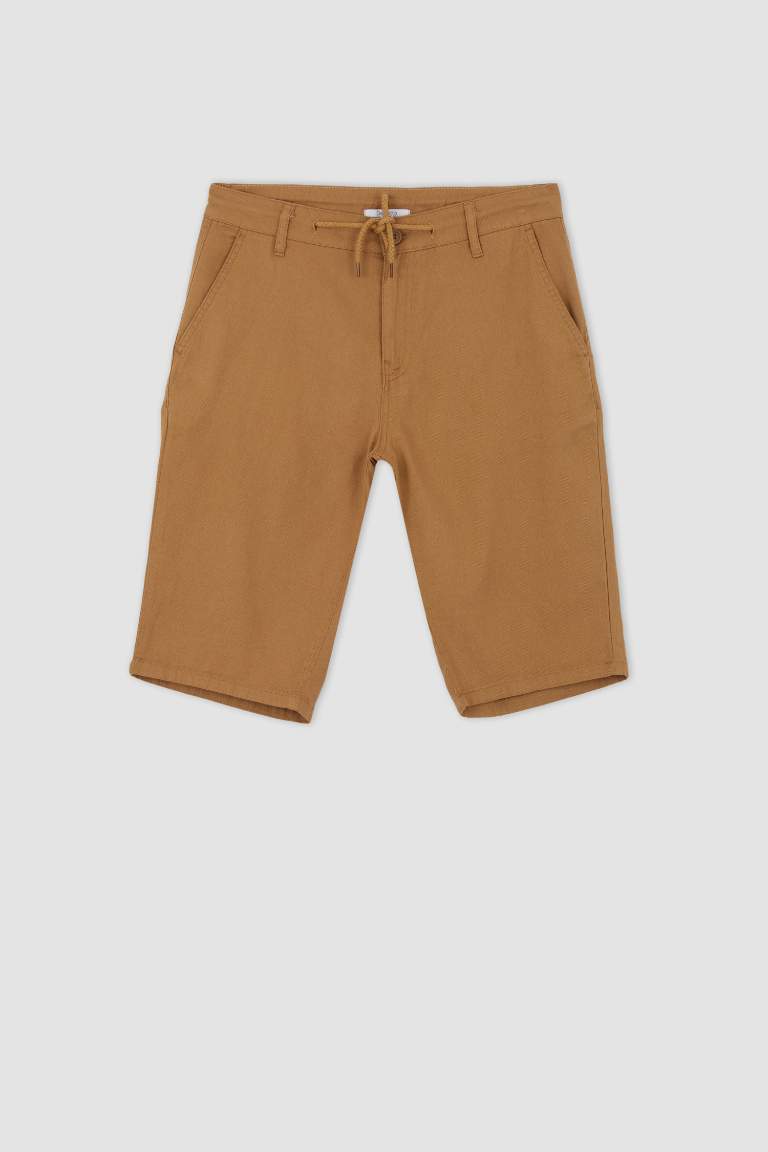 Regular Fit Tie Waist Bermuda Short