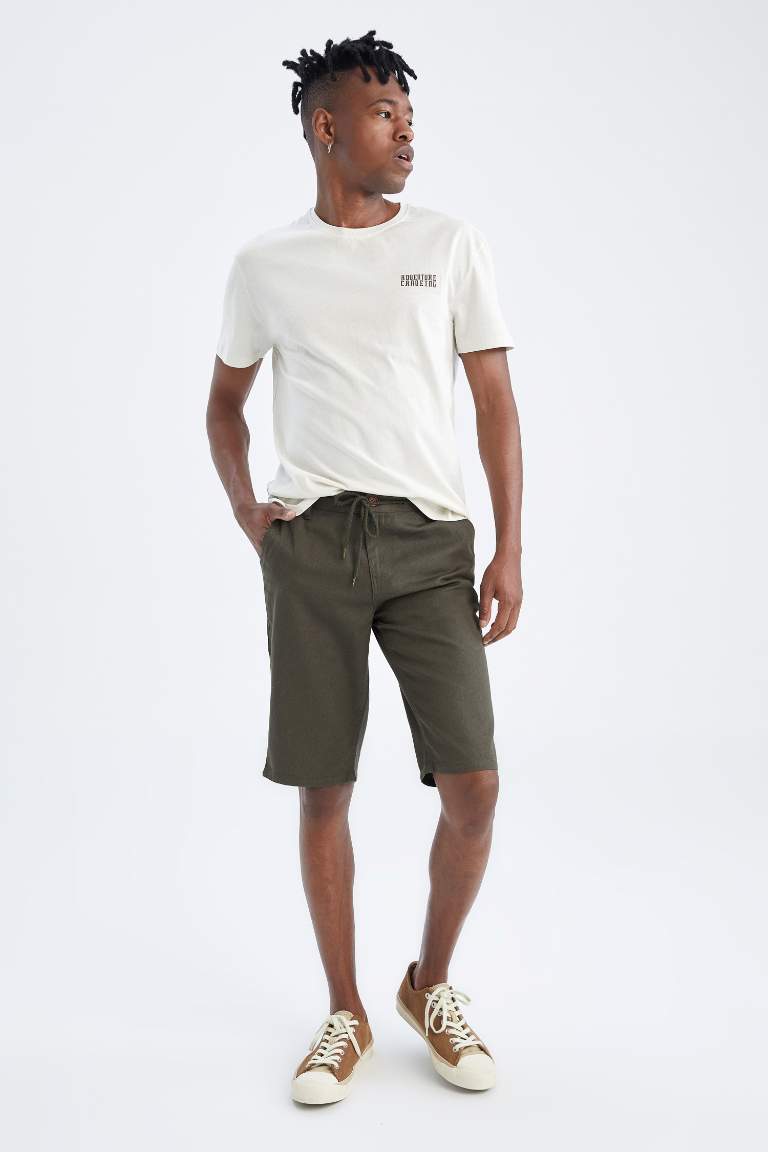 Regular Fit Tie Waist Bermuda Short