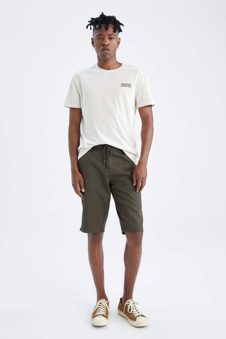 Regular Fit Tie Waist Bermuda Short