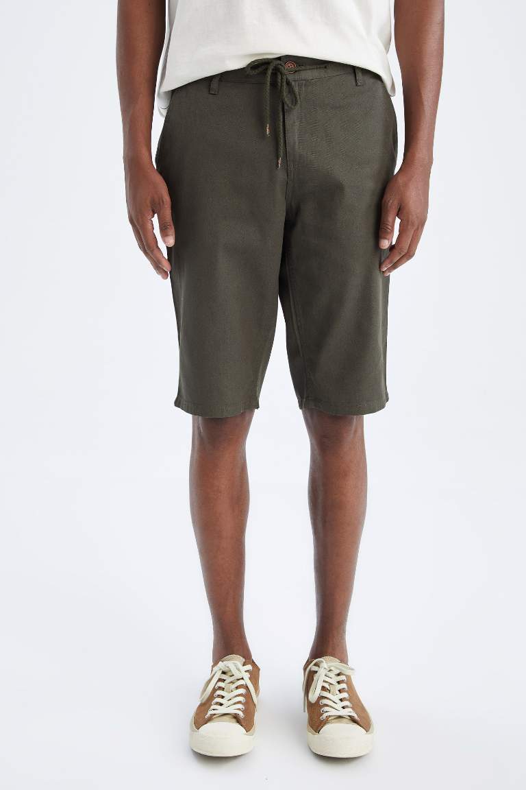 Regular Fit Tie Waist Bermuda Short