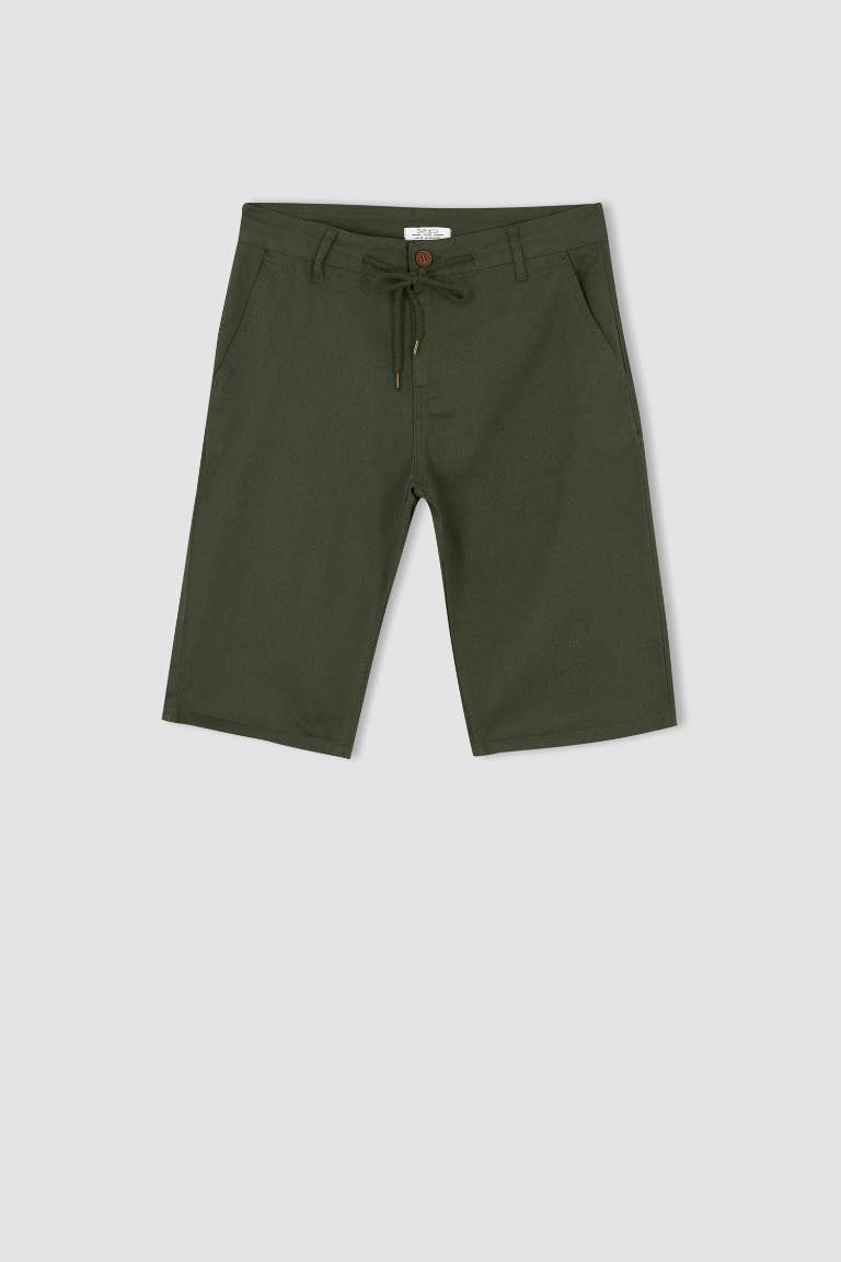 Regular Fit Tie Waist Bermuda Short