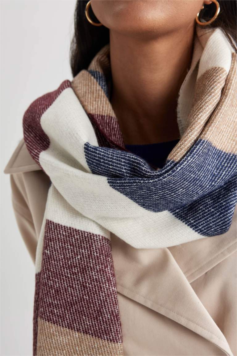 Mixed Color WOMAN Women's Patterned Tasseled Scarf 2556526 DeFacto