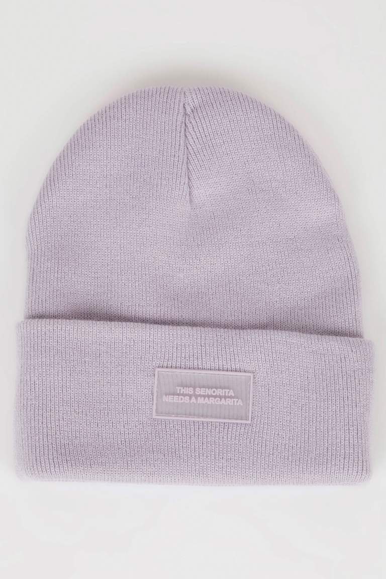 Woman Labeled Knitted Beanie