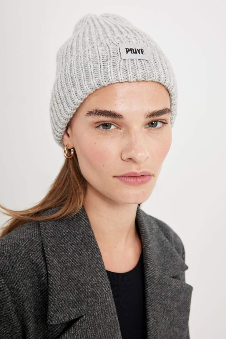 Woman Labeled Knitted Beanie