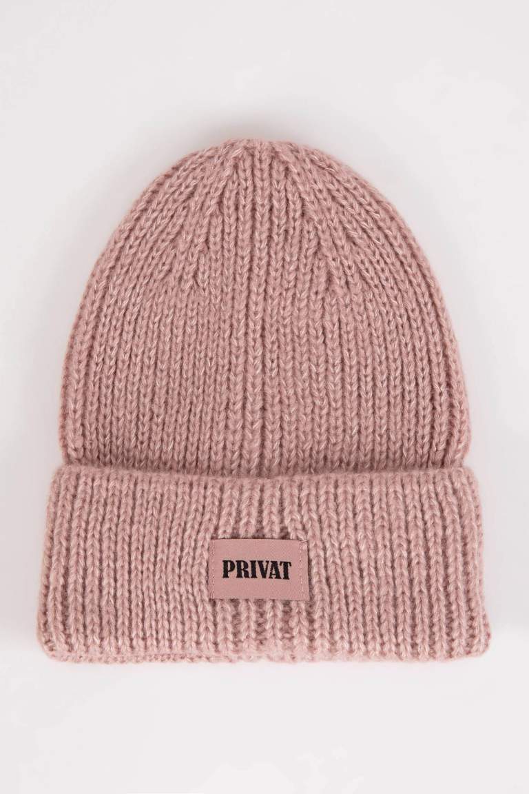 Woman Labeled Knitted Beanie