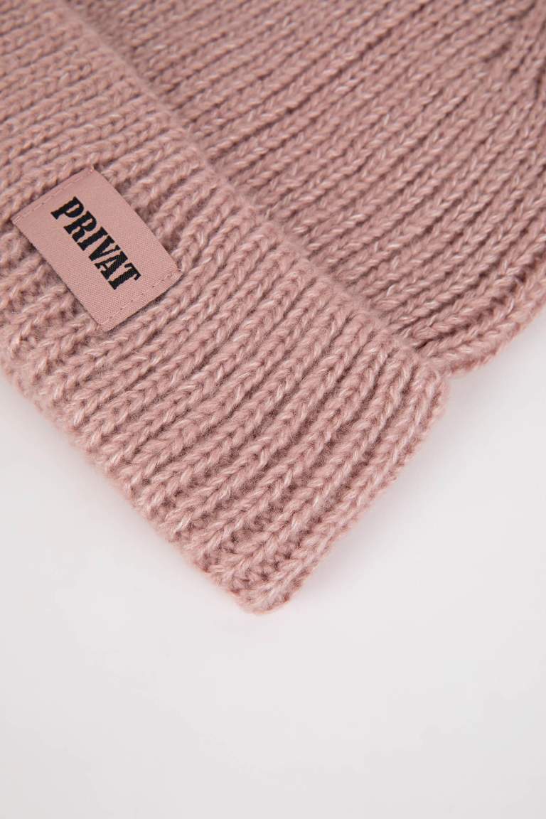 Woman Labeled Knitted Beanie