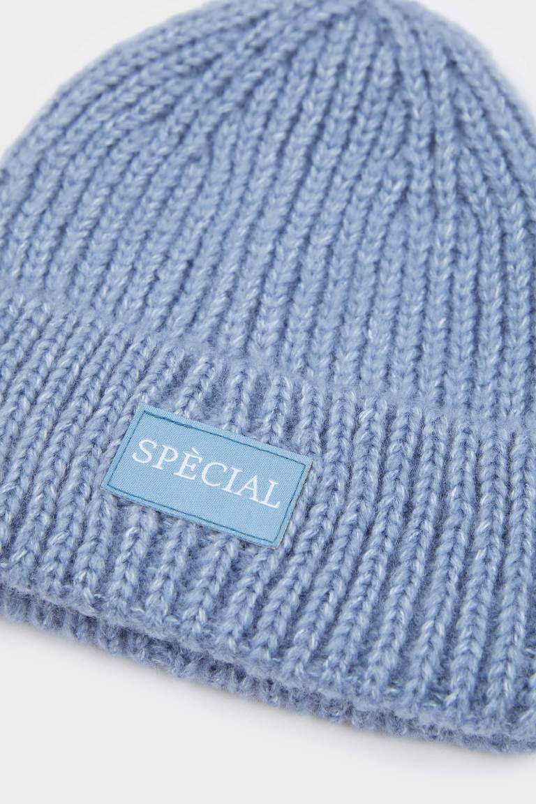 Woman Labeled Knitted Beanie