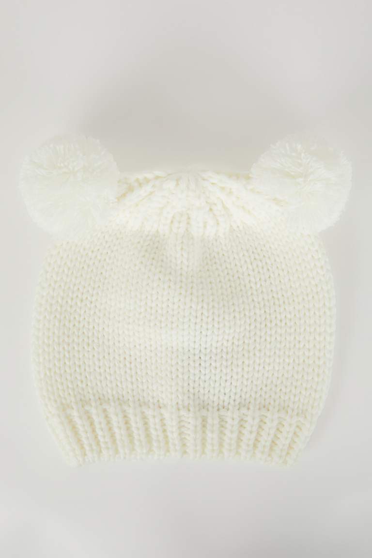 Baby Girl Pompom Knitwear Beret