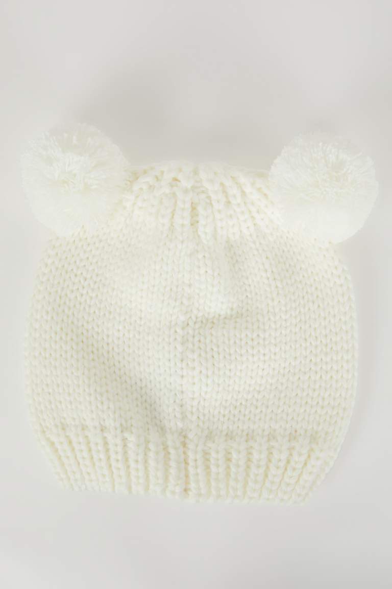 Baby Girl Pompom Knitwear Beret