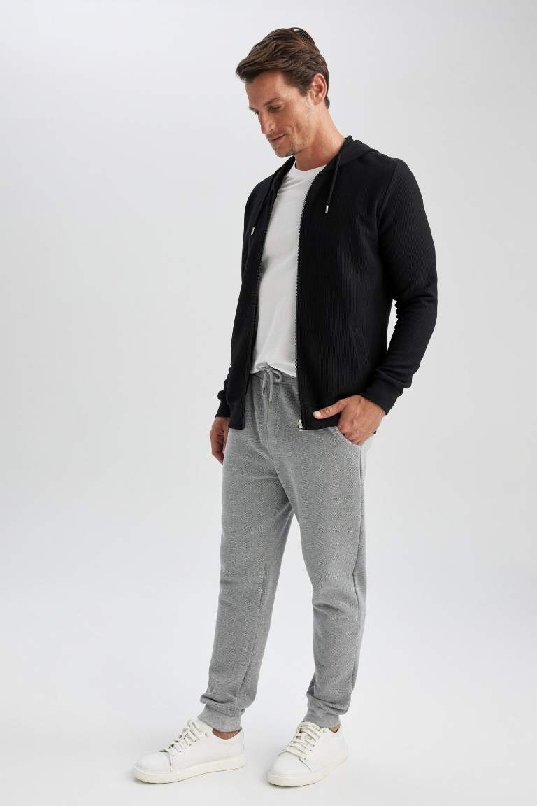 Grey MAN Slim Fit Rib Hem Pique Sweatpants 2891573 | DeFacto