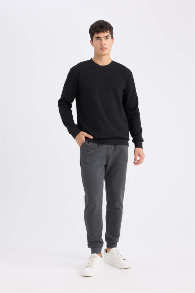 Slim Fit Dar Kesim İnce Jogger Eşofman Altı Basic Düz Pike Beli Bağcıklı Lastikli Paça Cepli