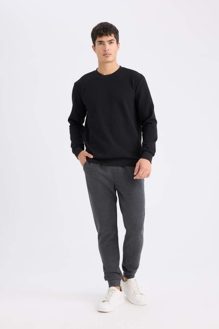 Slim Fit Pique Rib Hem Sweatpants