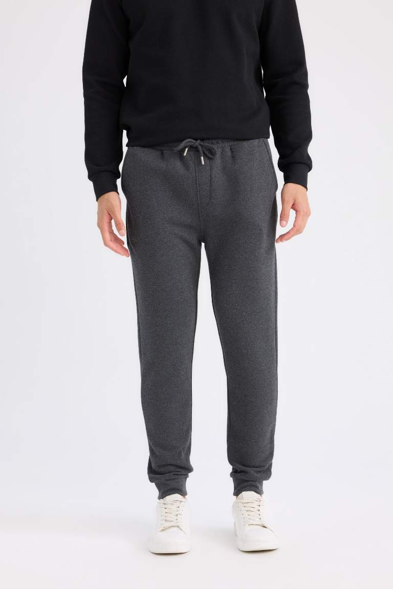 Slim Fit Pique Rib Hem Sweatpants