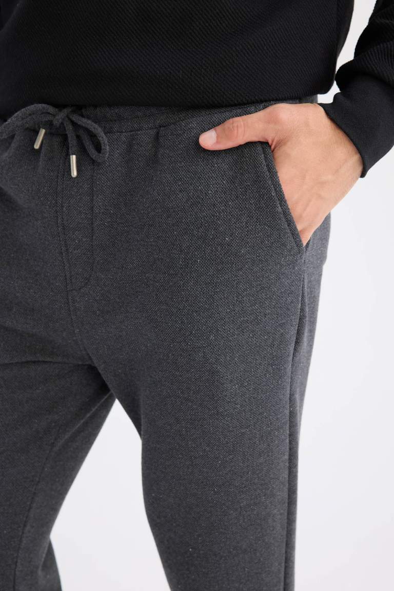 Slim Fit Pique Rib Hem Sweatpants