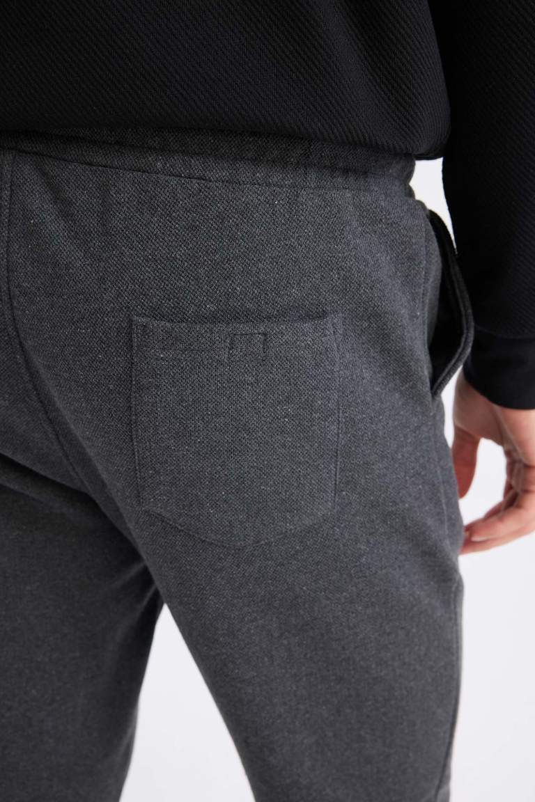 Slim Fit Pique Rib Hem Sweatpants