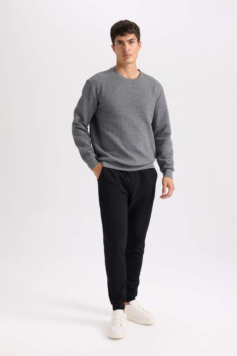 Slim Fit Dar Kesim İnce Jogger Eşofman Altı Basic Düz Pike Beli Bağcıklı Lastikli Paça Cepli