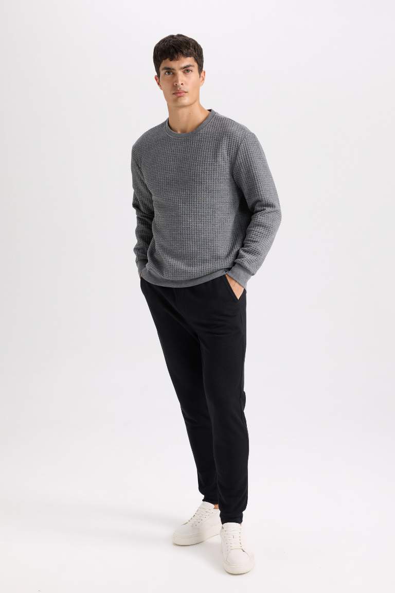 Slim Fit Dar Kesim İnce Jogger Eşofman Altı Basic Düz Pike Beli Bağcıklı Lastikli Paça Cepli
