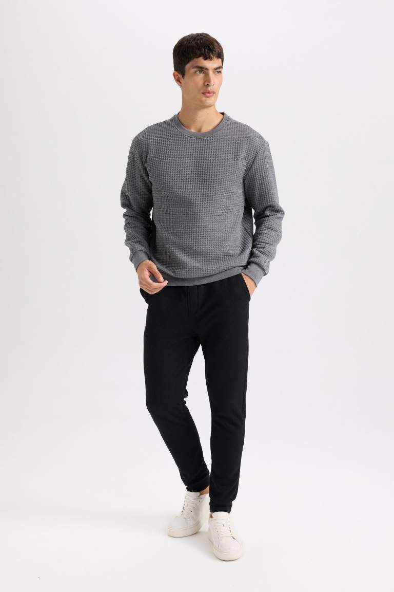 Slim Fit Dar Kesim İnce Jogger Eşofman Altı Basic Düz Pike Beli Bağcıklı Lastikli Paça Cepli