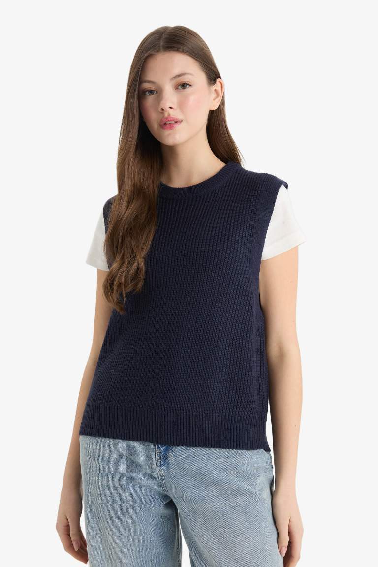 Oversize Geniş Kalıp Bisiklet Yaka Süveter