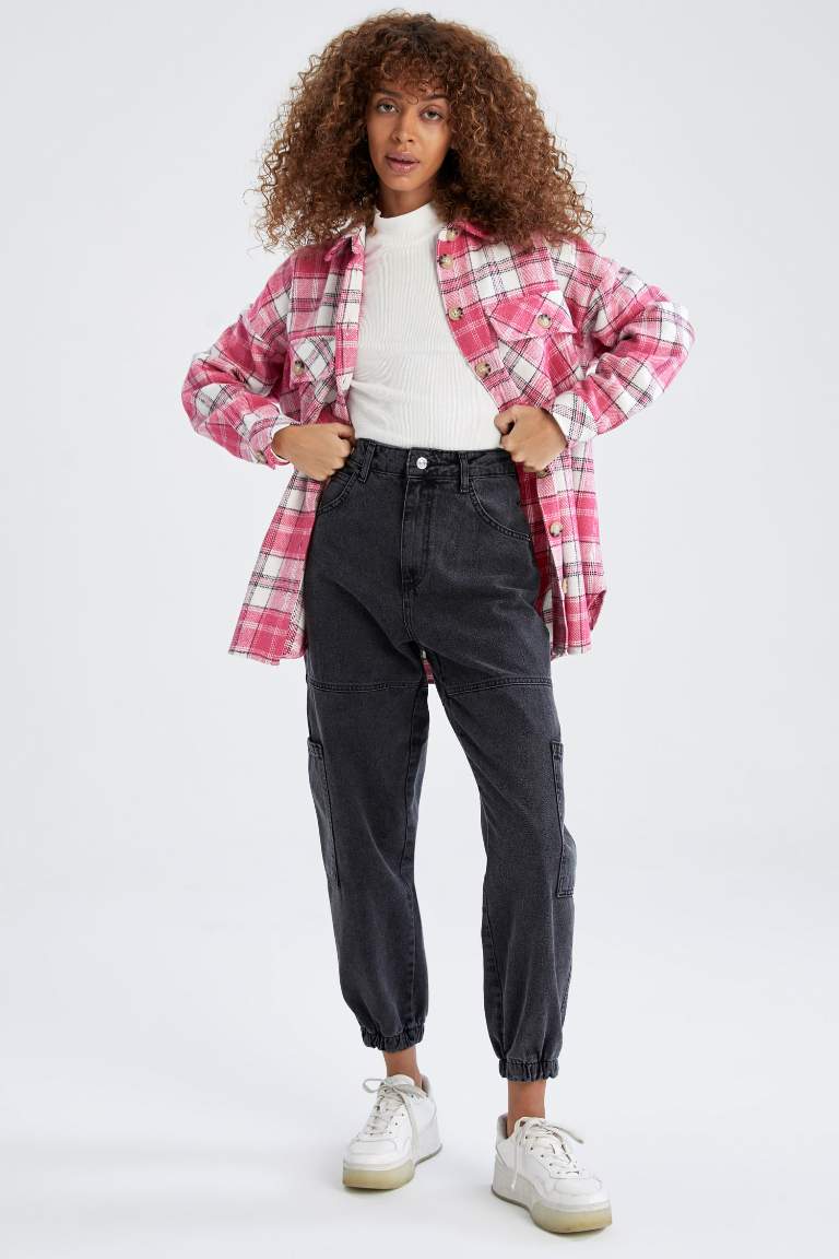 Relax Fit Check Print Flannel Shirt