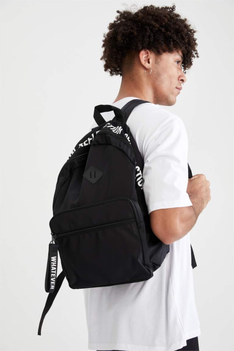 Ultra Light Slogan Printed Backpack