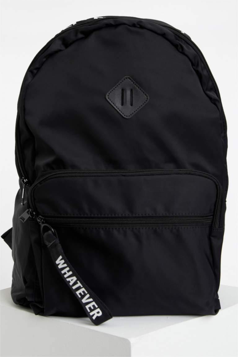 Ultra Light Slogan Printed Backpack