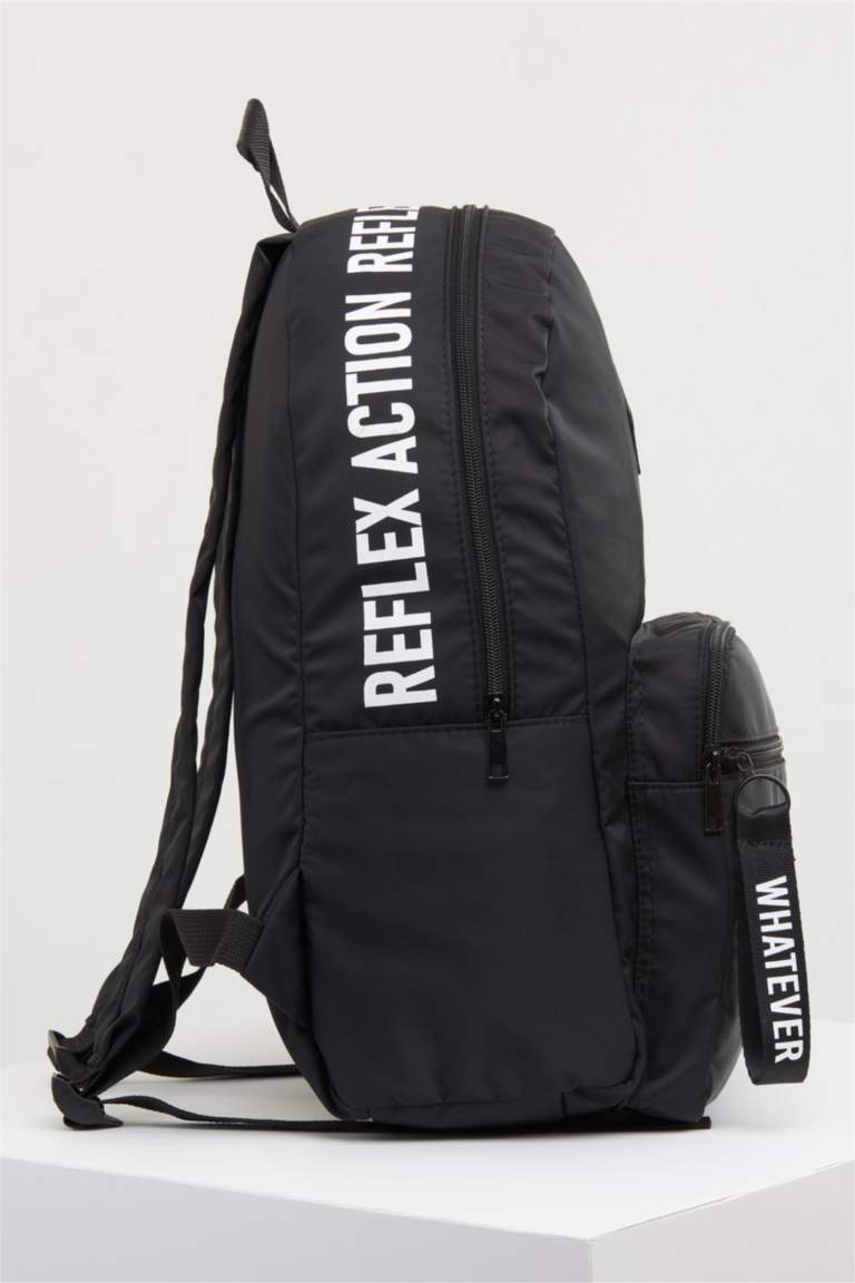 Ultra Light Slogan Printed Backpack